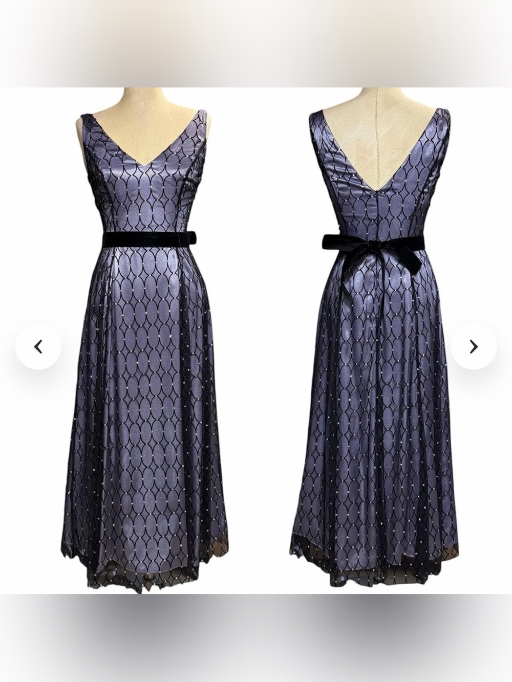 Vintage HTF Adrianna Papell glitter diamond Cocktail Dress Sz 6